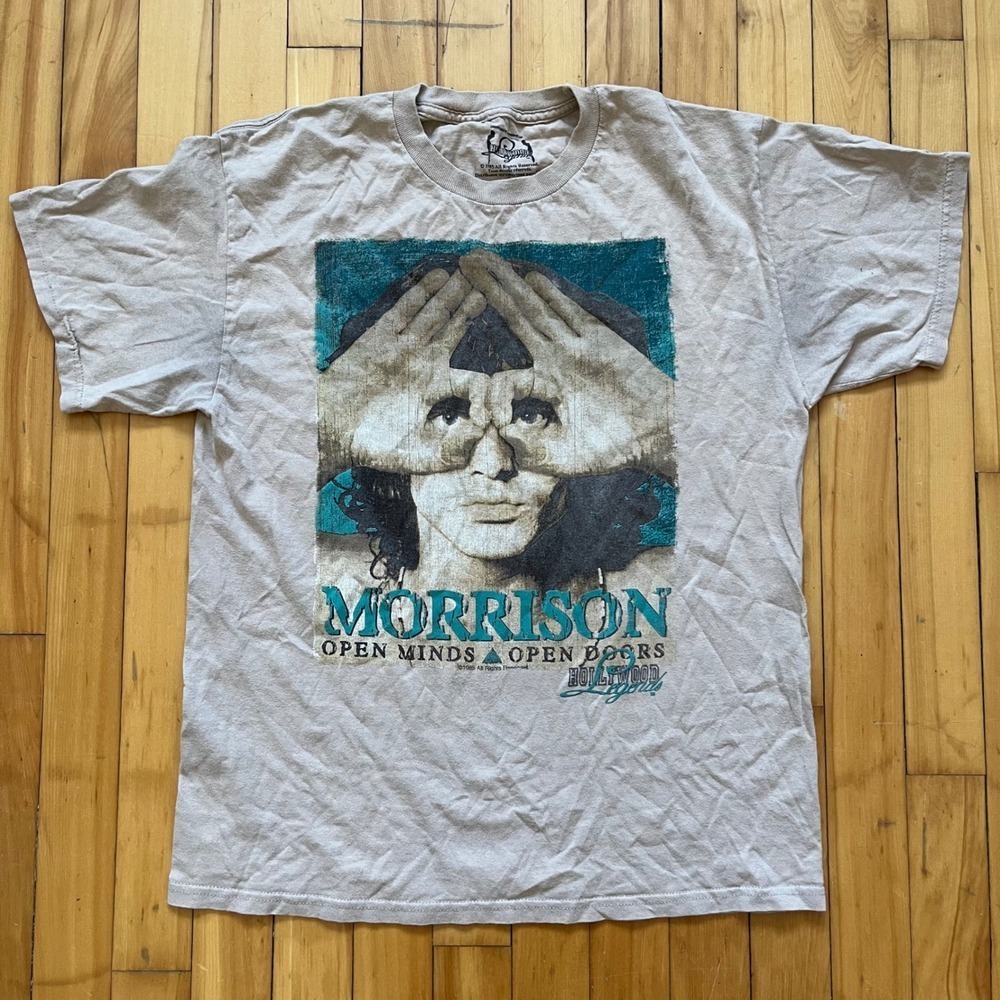 Vintage 1985 Jim Morrison The Doors Hollywood Legends Tan Graphic Tee Large